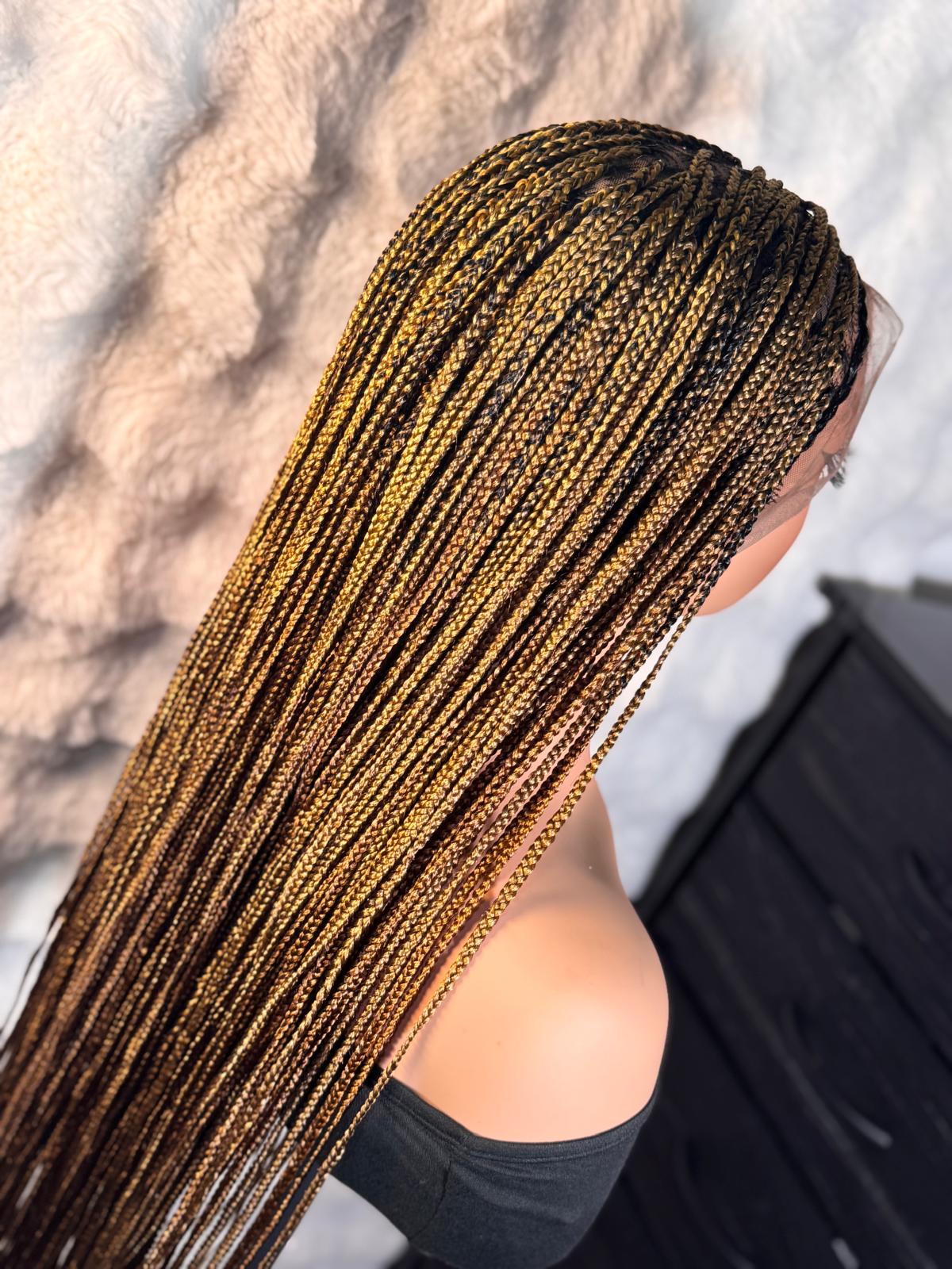 full lace bone straight braided wig - Image 4