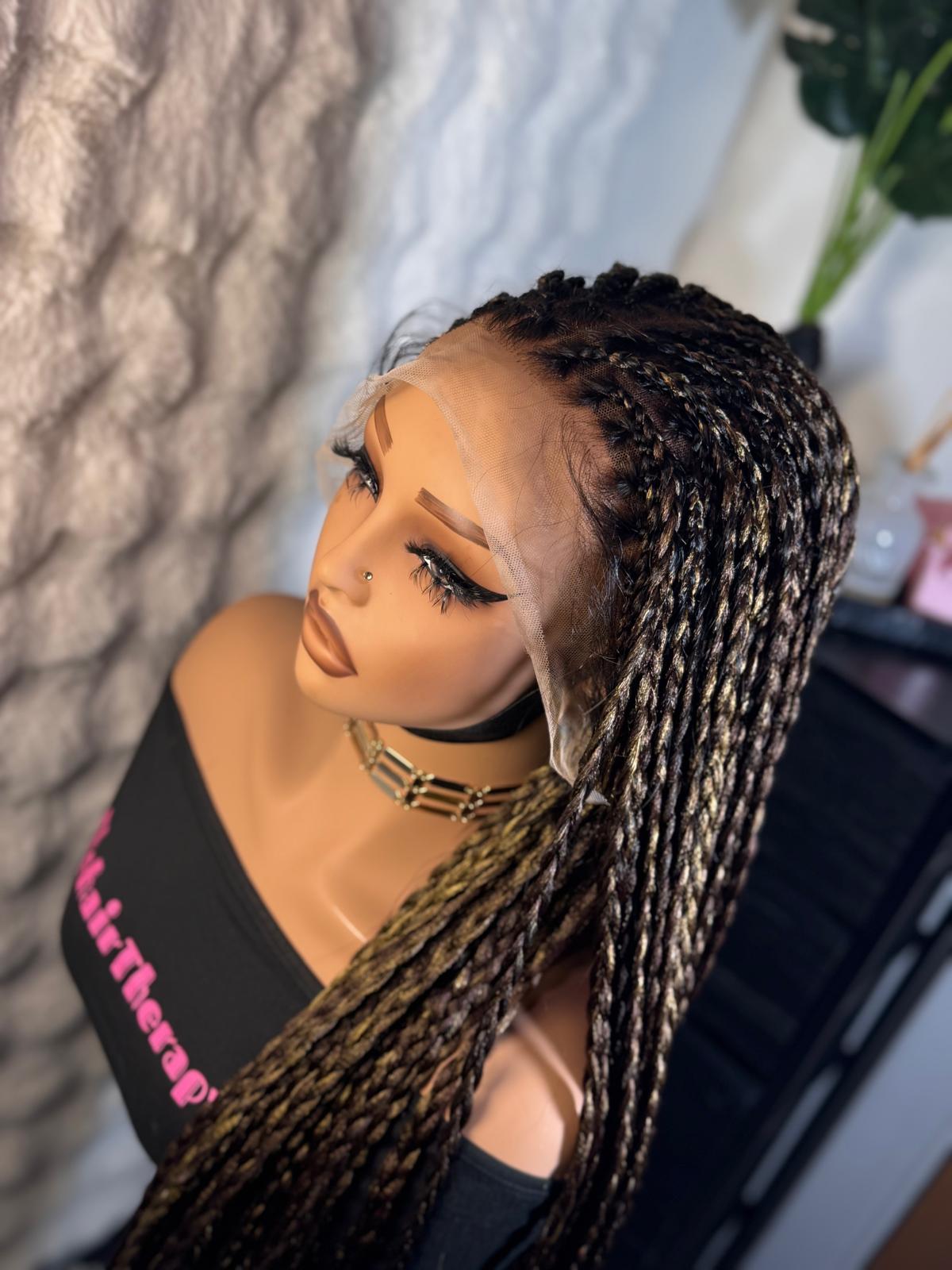 30”inches loose braids with 13x4 swiss lace frontal - Image 2