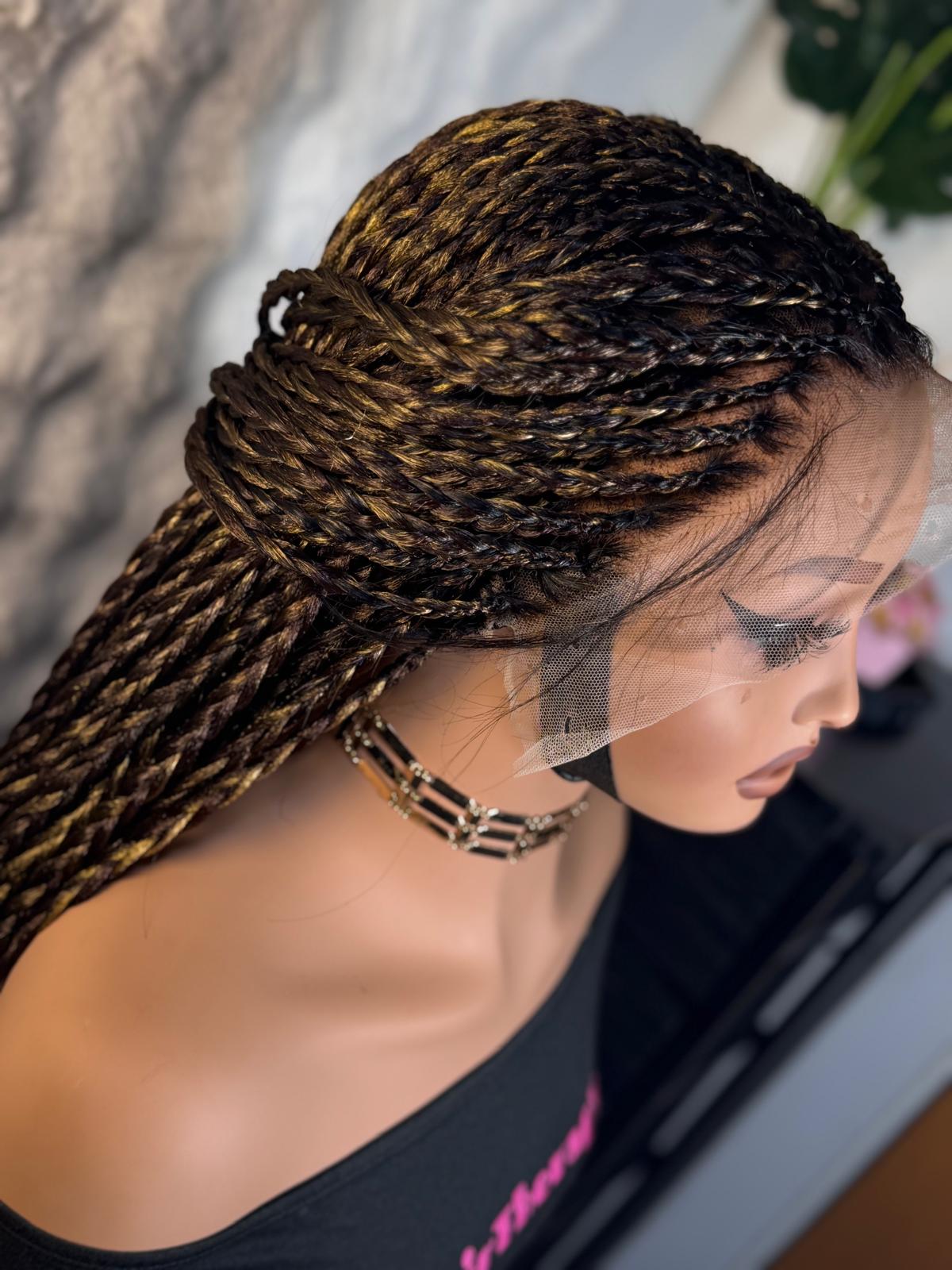 30”inches loose braids with 13x4 swiss lace frontal - Image 3
