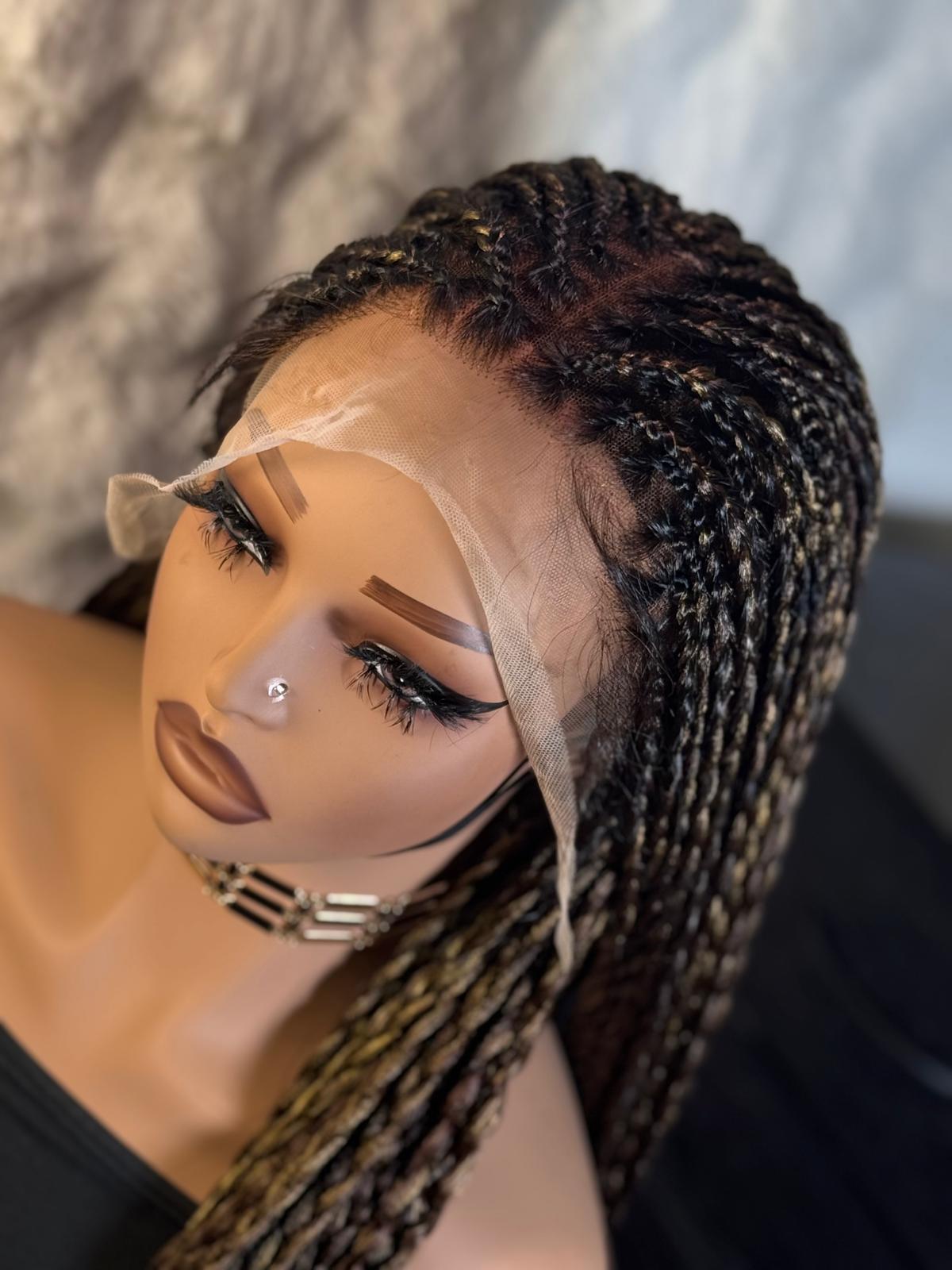 30”inches loose braids with 13x4 swiss lace frontal
