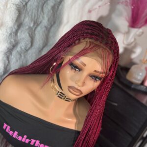 full lace bone straight braided wig