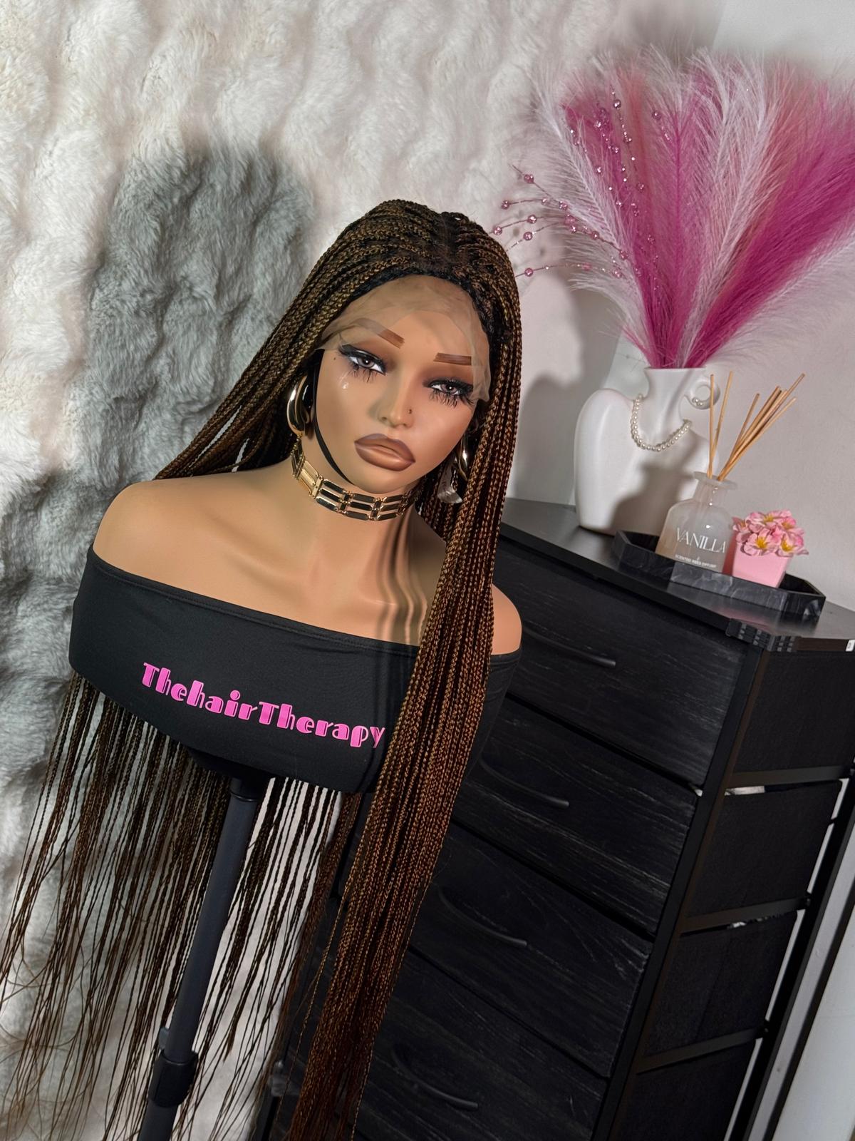 Full lace bone straight braided wig - Image 2