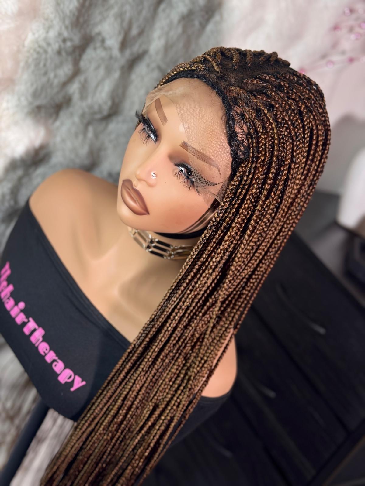 Full lace bone straight braided wig