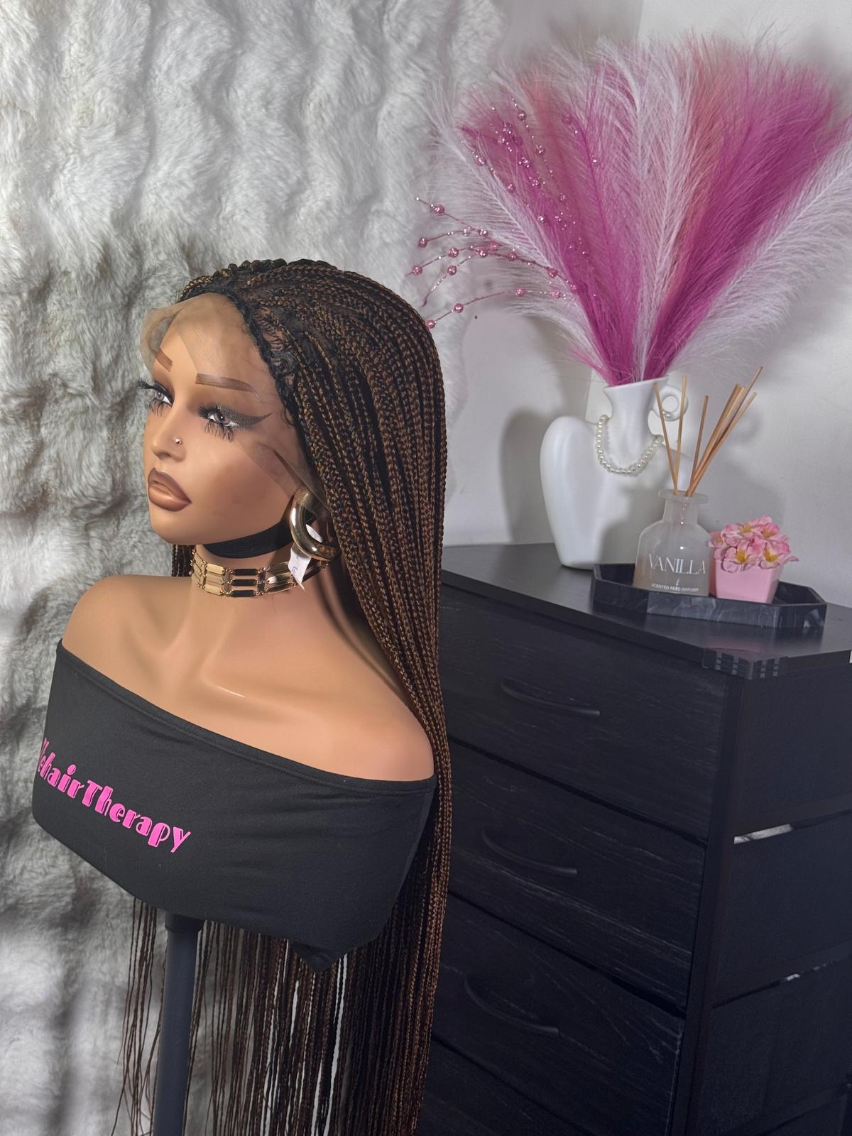 Full lace bone straight braided wig - Image 3