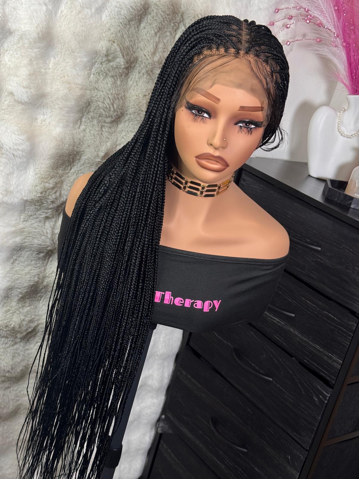 Full lace bone straight braided wig - Image 3