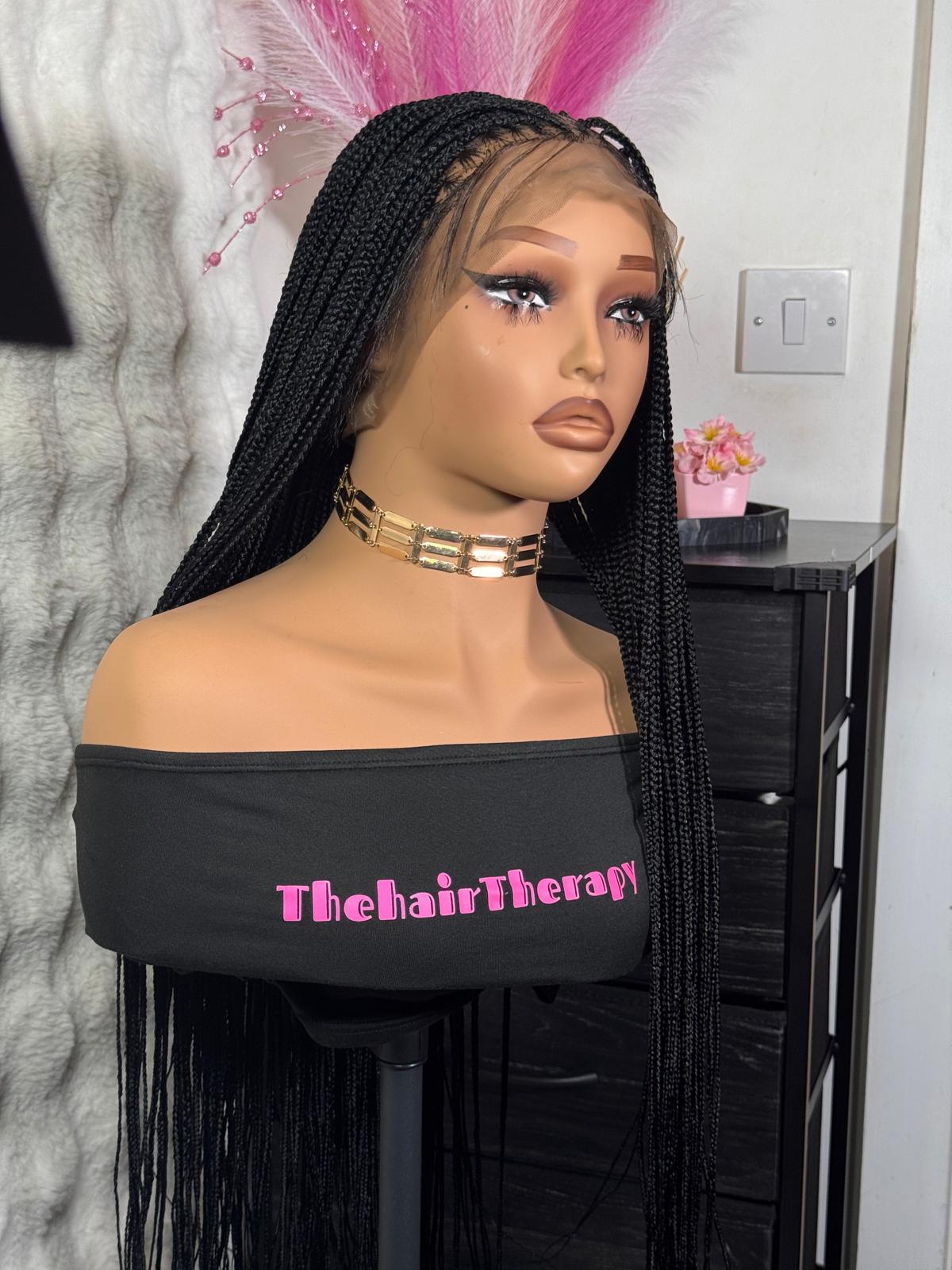 Full lace bone straight braided wig - Image 4