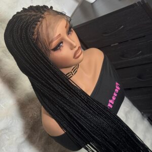 Full lace bone straight braided wig