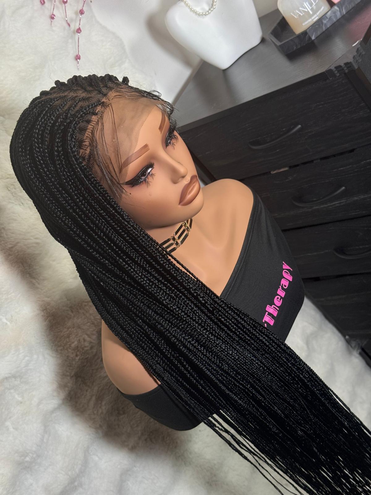 Full lace bone straight braided wig
